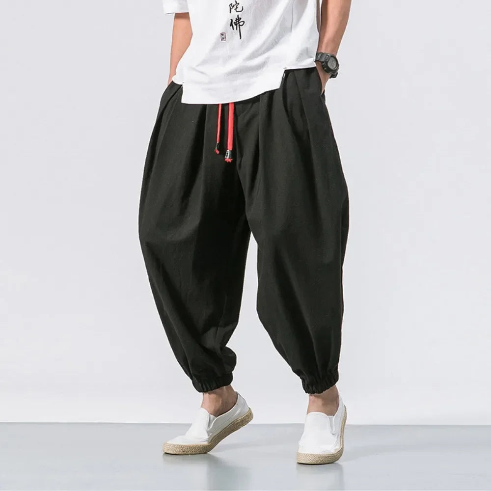 Pantalones anchos de tela fina