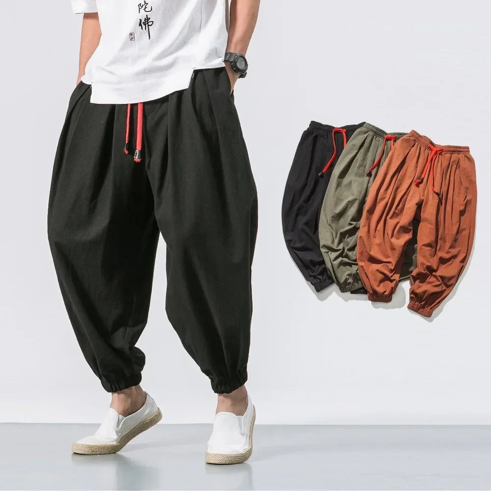 Pantalones anchos de tela fina