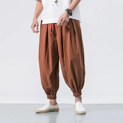 Pantalones anchos de tela fina