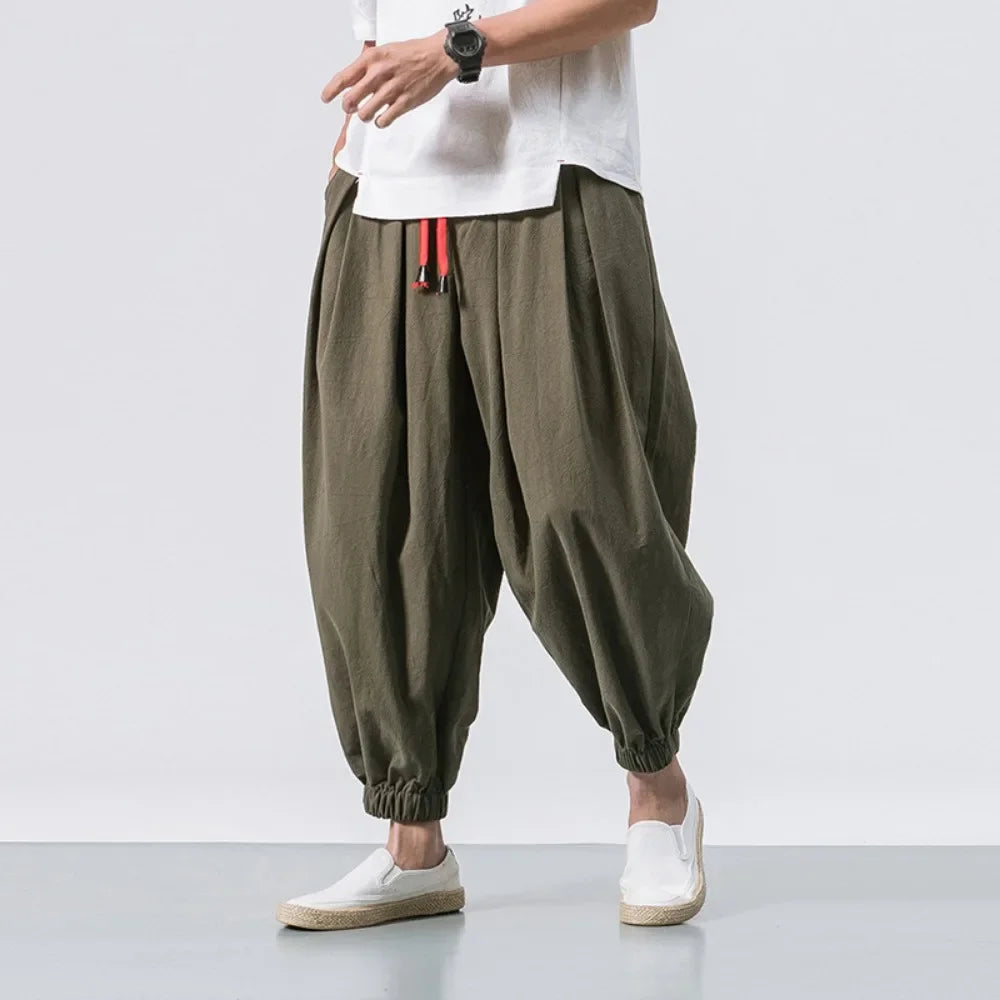 Pantalones anchos de tela fina